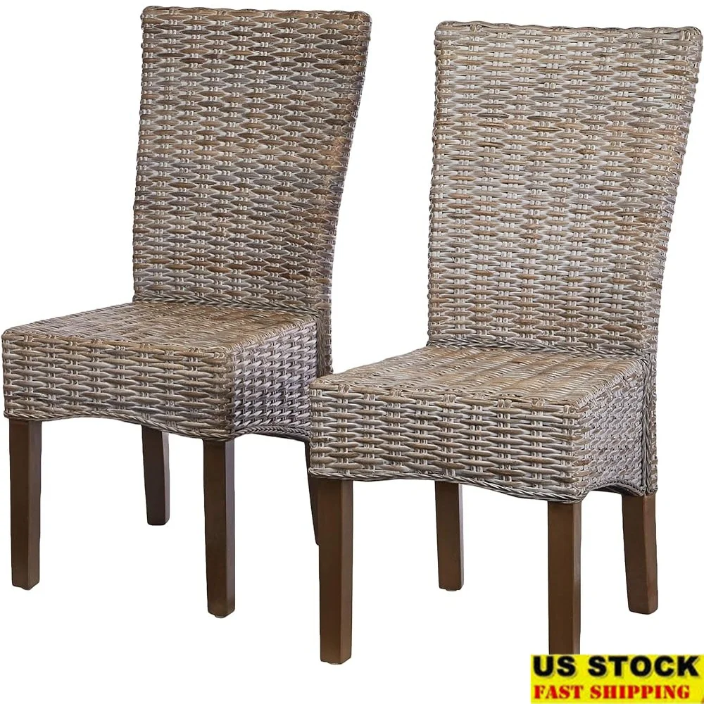 

Wicker Dining Chair Rattan Upholstered Modern Accent Chair Living Room Bedroom Family Room Den Library Study Furniture