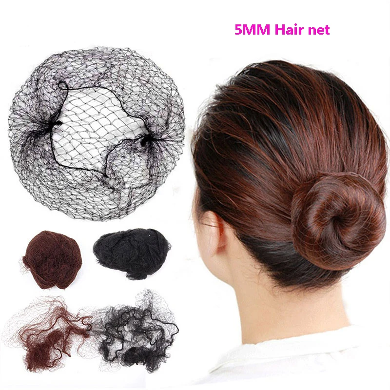 

Plussign Mesh Hair Nets Invisible Ballet Bun Maker & Dance 20 inch hairnet for wigs beige brown black nylon elastic hair bun net