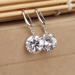 Luxury Round Moissanite Diamond Drop Dangle Antique Earrings for Women Accessories for Women Designer Jewelry Pendientes Mujer