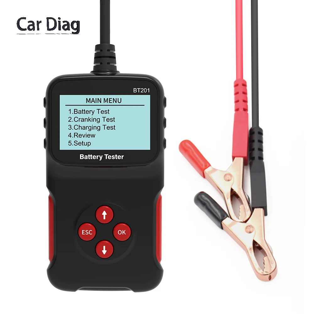 BT201 Auto Battery Tester 12V Universal Car Diagnostic Tools Cranking Charging Circut Test Multi-Function Support 6 Languages