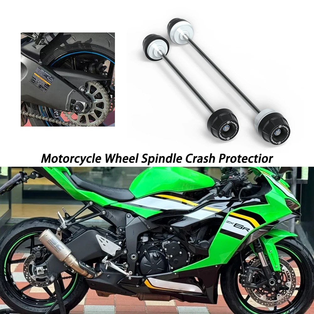 Motorrad Vorder- und Hinterradachse für Kawasaki ZX-6R Performance 19-23 ZX6R Anti-Kollisions-Slider-Pad Radschaft-Zubehör