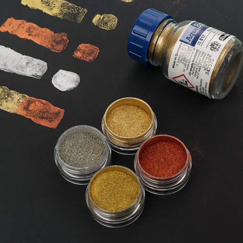 

German Schmink Watercolor Metallic Powder 2ML Packed Gold and Silver Powder for Watercolor Portable Painting Art Supplies