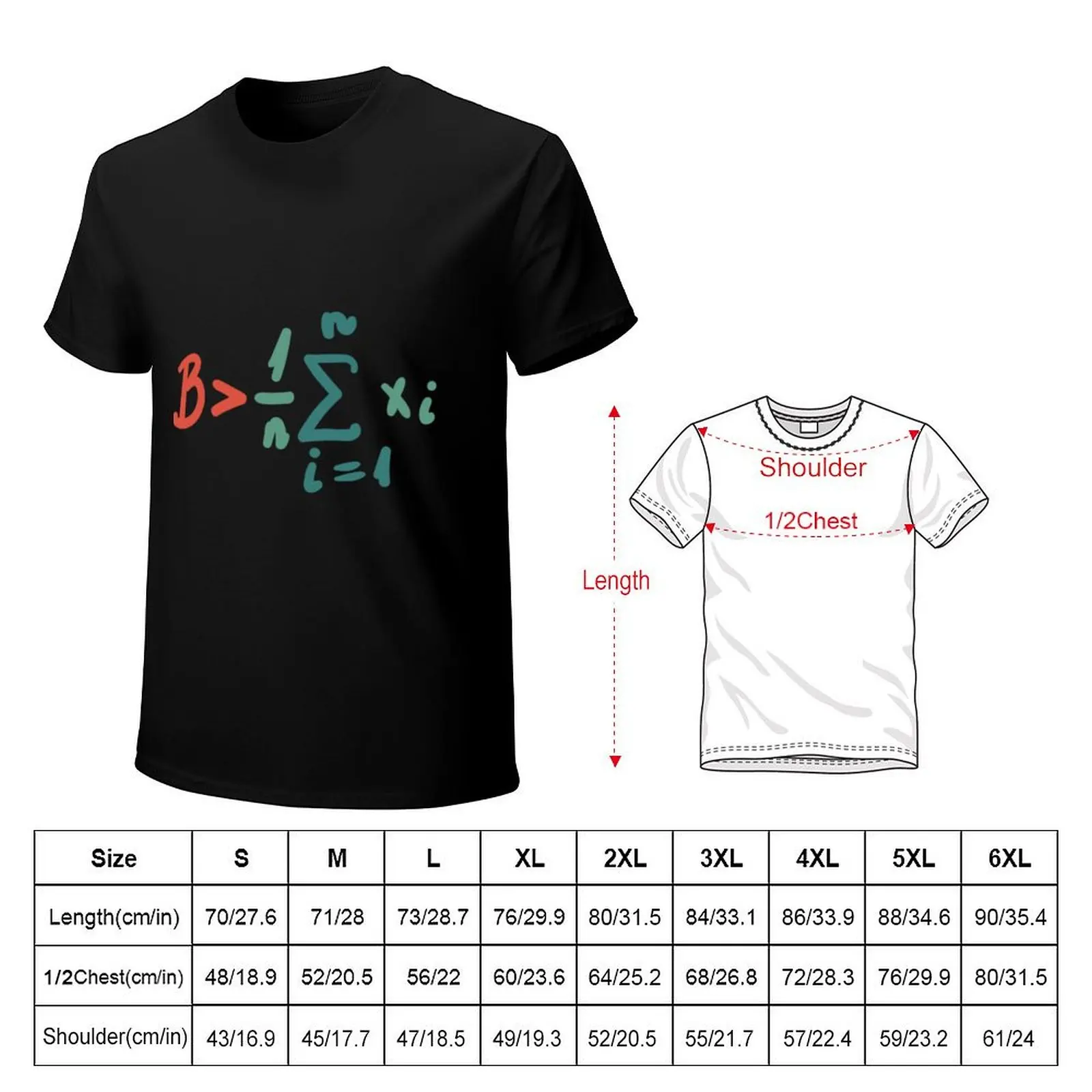 Be Greater Than Average - Math Nerd T-Shirt Big and Tall Solid Color T-Shirt