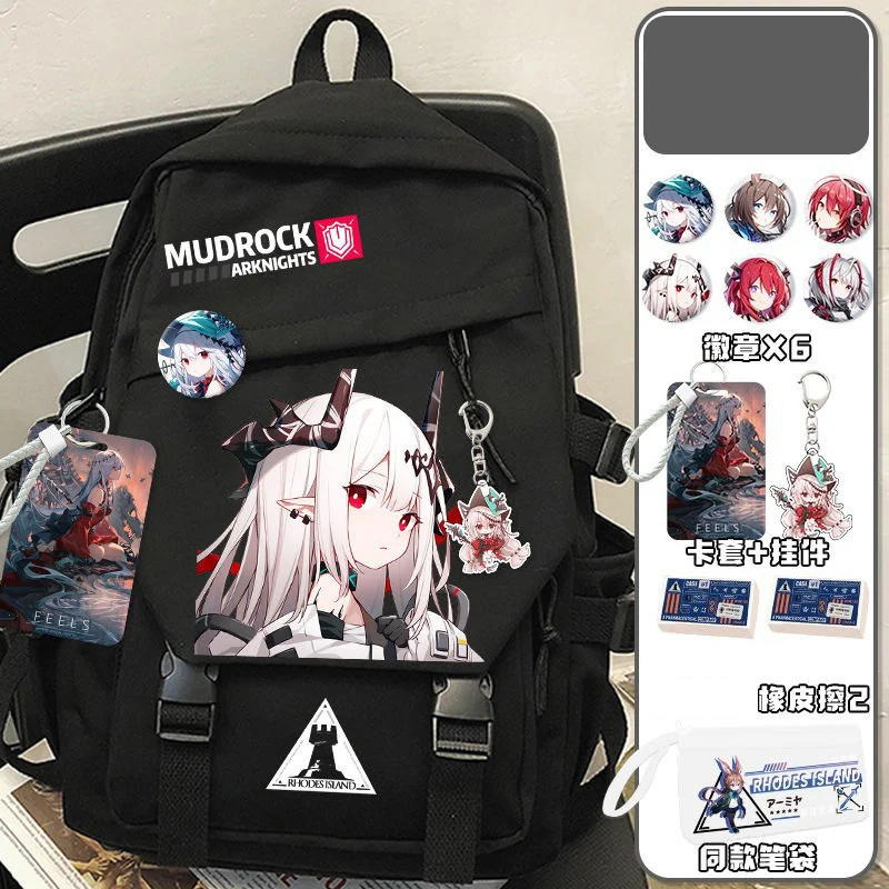 

Аркнайтс: Прелюдия к рассвету, рюкзак, Школьные ранцы для мальчиков и девочек, вместительные рюкзаки для подростков, черного и белого цветов, 28x13x4, 3 см