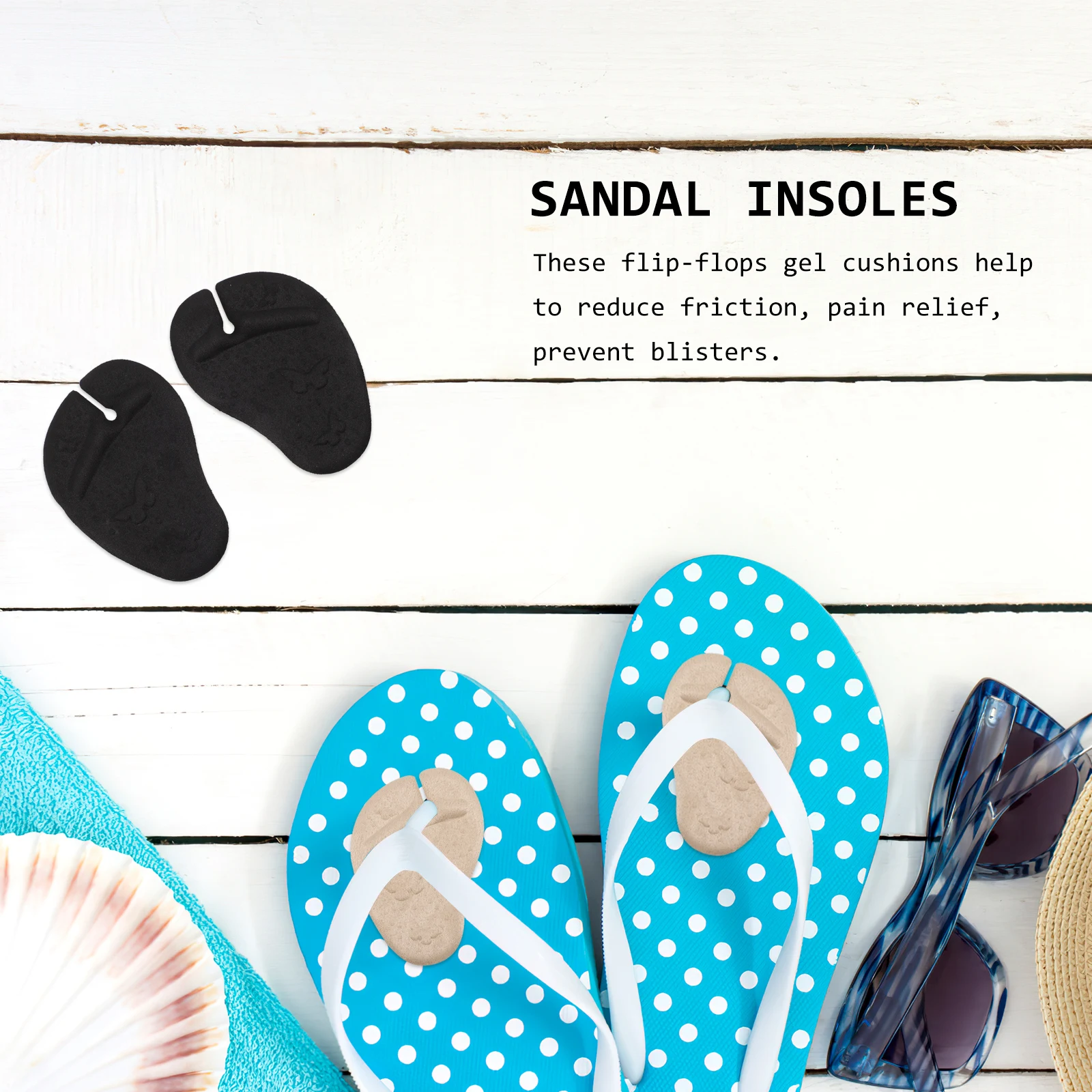 

3 Pairs High Quality Gel Flip Flops Pads Forefoot Cushions Sandal Insoles Vibration Absorption Foot Care
