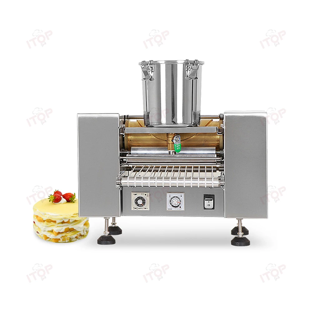 

Automatic Tabletop Pancake Maker Mille Crepe Cake Making Machine Layer Cake Skin Machine