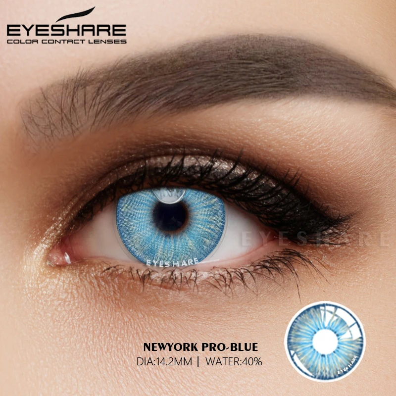 EYESHARE Contact Lenses For Eyes yearly one Pair Colored Lenses Soft Eye Contacts Color Blue Purple Cosmetic Lens For  Christmas