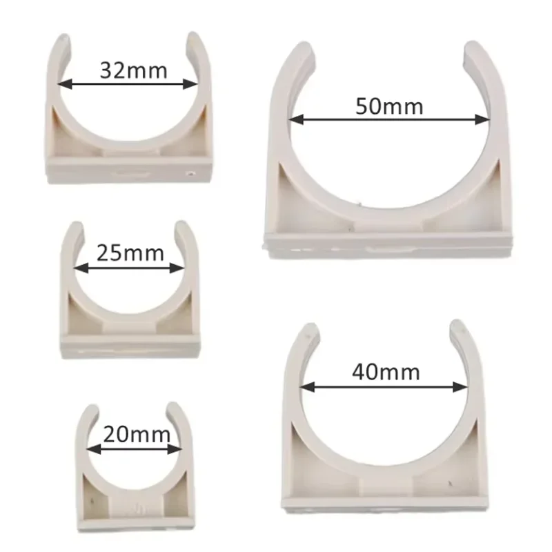 5-40PCS 16mm 20mm 25mm 32mm Water Pipe Clamp PVC Pipe Support Garden Irrigation System Accessory Watering Connector Pipe Hook Wa