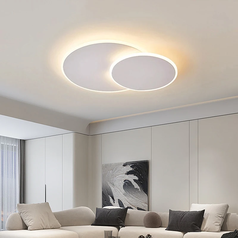 

Modern round ultra-thin LED ceiling light, low floor, three color dimming, living room bedroom light decoration, indoor lighting