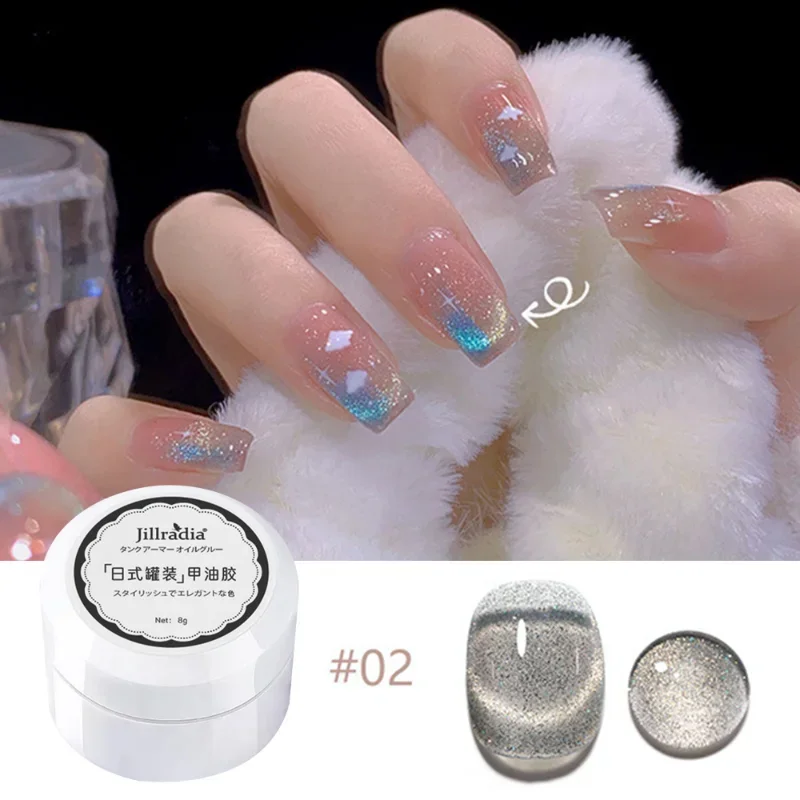 8ml Gel magnetik Laser Cat kuku poles berlian Glitter reflektif mata kucing Gel rendam Off Semi permanen UV Gel kuku alat seni baru