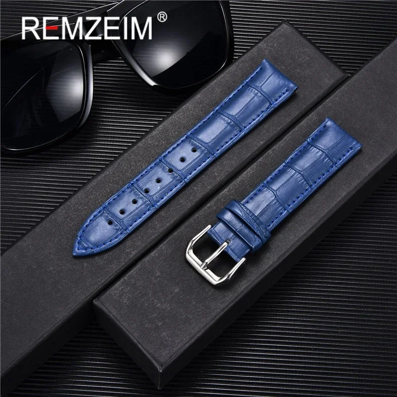 Bamboo Pattern High Quality Leather Watchband 14mm 16mm 18mm 20mm 22mm Bracelet Watch Straps Leather Wristwatch Band