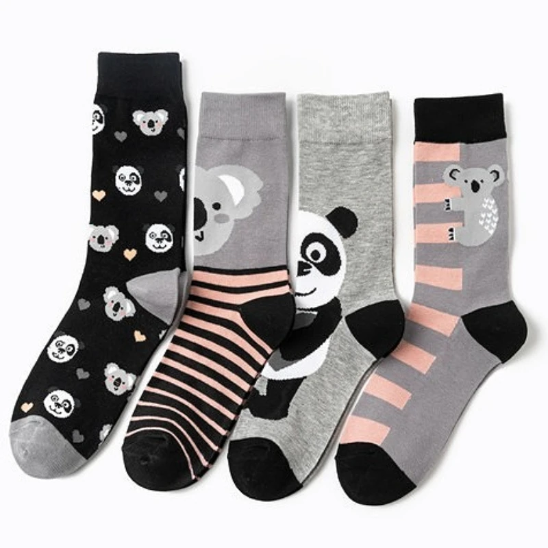 

1pc Four Seasons Animal Aspergillus Panda Animal Male Cotton Hip Hop Street Popular Middle Tube Female Fashion Socks Men Socks