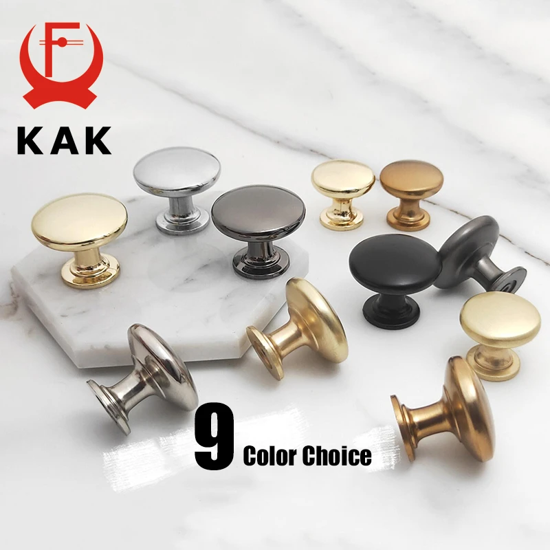 KAK Fashion Pearl Gold Cabinet Pulls 24mm 30mm Solid Zinc Alloy Black Kitchen Cabinet Knobs and Handles Furniture Door Hardware