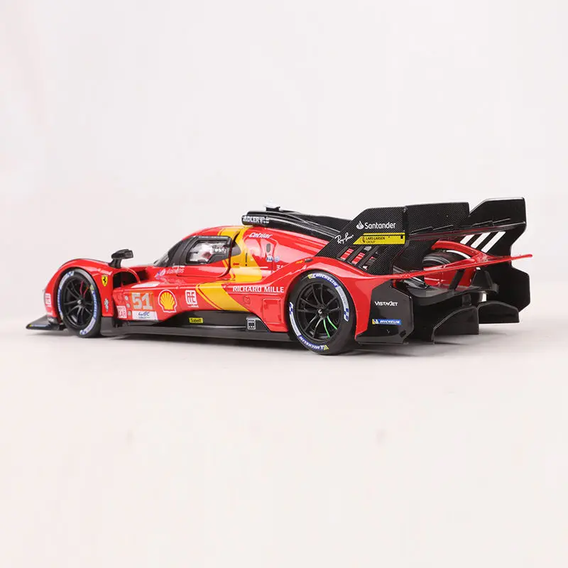 Модель гоночного автомобиля Bburago 963 #5 Ferrari 499P #51 1:24, модель Le Mans, ралли, чемпион 499p, акриловая коробка, сплав, роскошный спортивный автомобиль