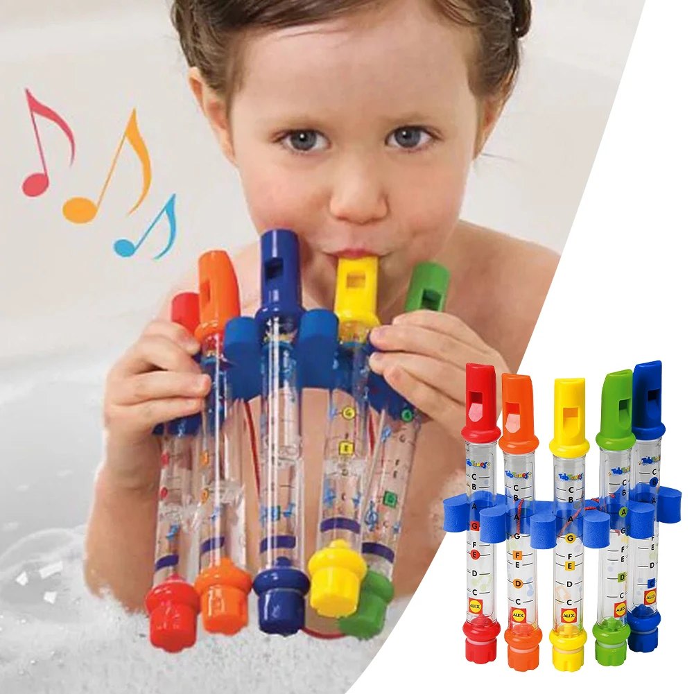 5 Stück wasserdichte Panflöten mit Musikbuch für Bad, Anfänger, Musikliebhaber, einfach zu spielende Bambusflöten, pädagogisches Geschenk – Detail 2