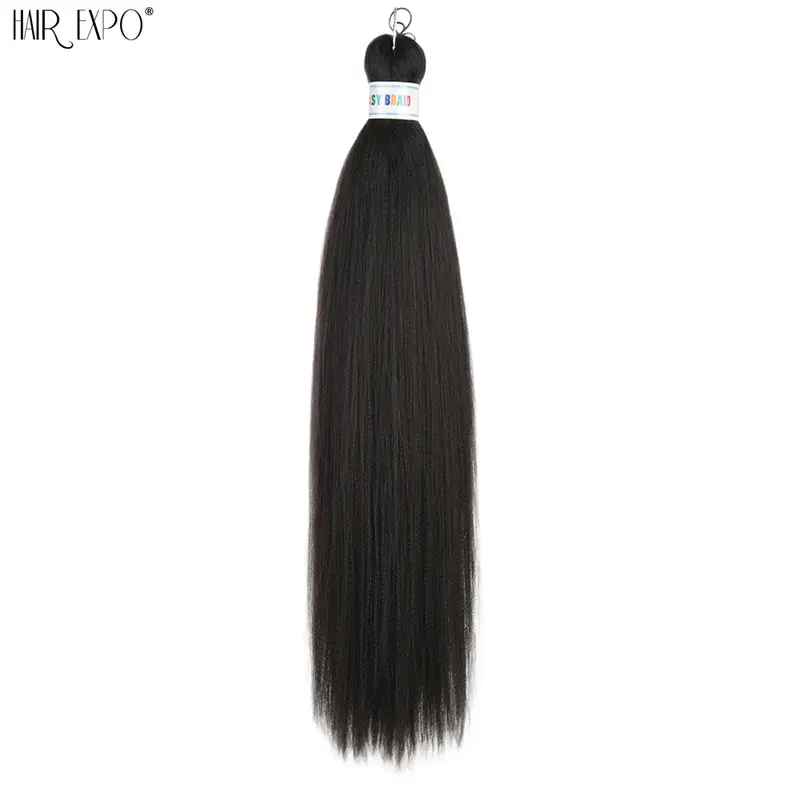 26Inch Easy Braids Hair Synthetic Colourful Pre Stretched Braiding Hair Extensions Jumbo Braids Ombre Yaki Long Straight Hair - Image 43