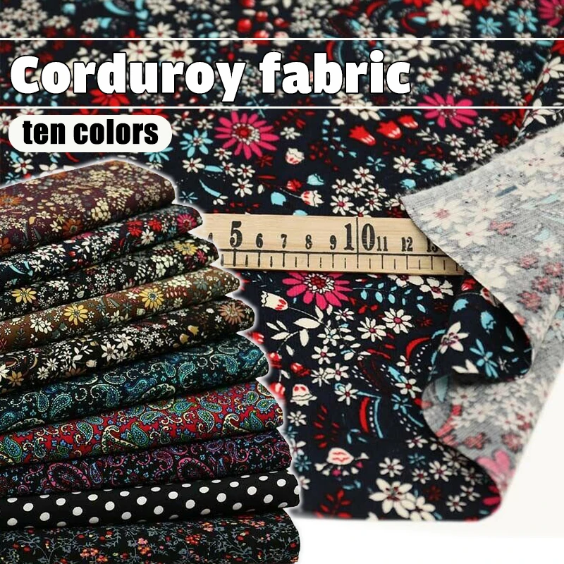 100*150cm Printing Velvet Fabric Soft Cotton Corduroy Fabric For Diy Sewing Clothes Tablecloth Bags Sofa Handcraft Materials