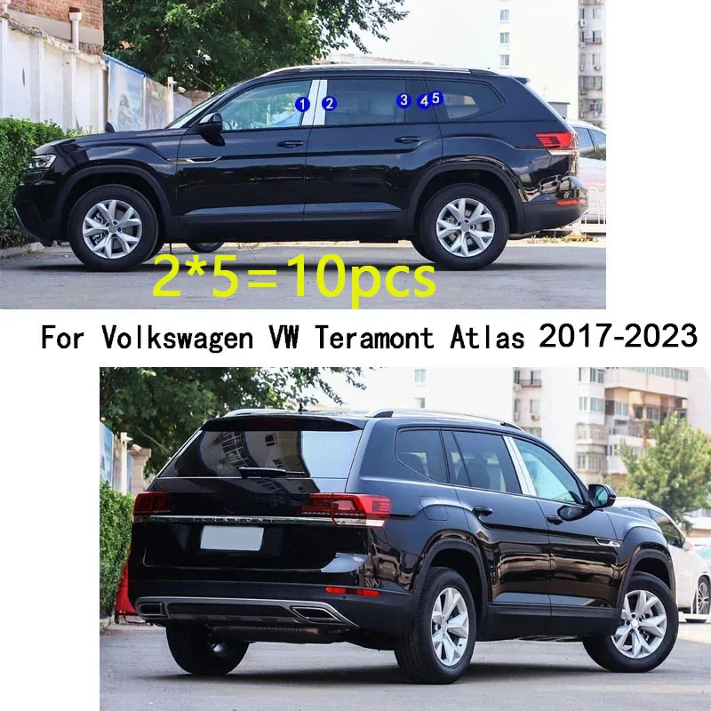 For Volkswagen VW Teramont Atlas 2017 2018 2019 2020 2021-2023 Car TPU/Glossy Mirror Pillar Post Cover Door Window Stickers