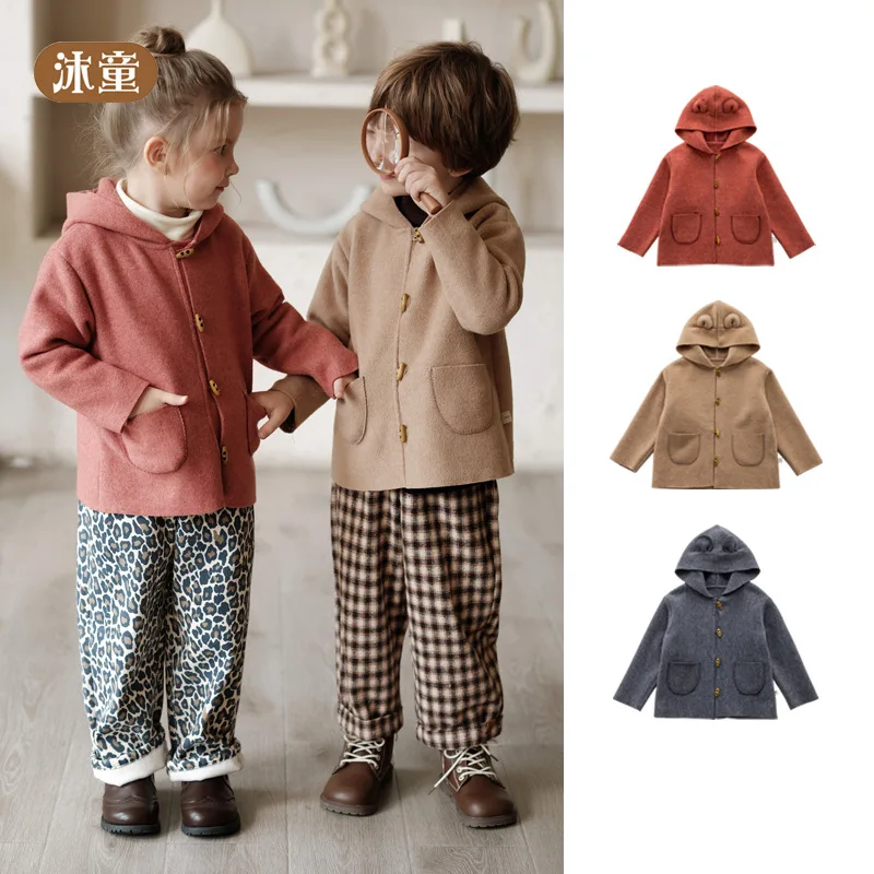 

Soft Comfortable And Warm Baby Woolen Coat For Autumn And Winter 2025 Cute Bear Ears Versatile Baby Hooded Top