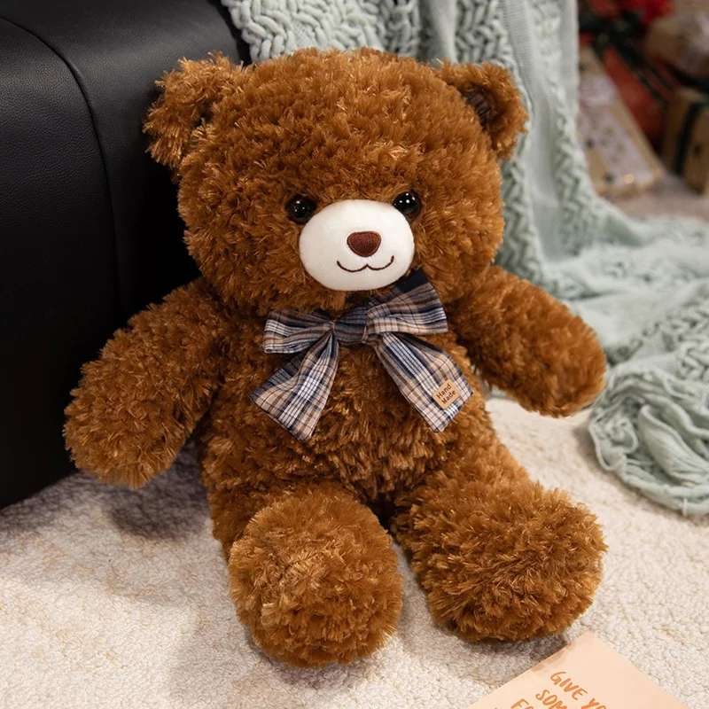 

1 шт., 40 см/15,7 дюйма, кукла-медвежонок, плюшевая игрушка для подруги, подарок на день рождения, тканевая кукла, обнимающая ткань, кукла-медведь, галстук, Рождество