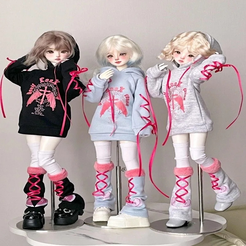 BJD doll clothes suitable for 1/4  size Cute Sweatshirts socks leg covers suit  doll accessories (3 points)