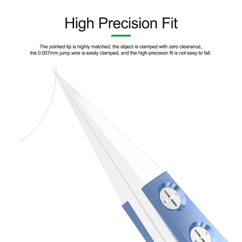 RELIFE RT-11E/15E Ceramic Straight Tip Electronic Soldering Tweezers Anti-Static Reverse Acid Resistant Precision Chuck Tweezers