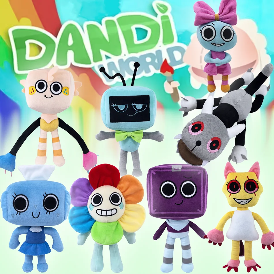 

30cm Dandy's World peluche lindo Dandy World chatarra relleno juego de terror Goob Pebble Plushie almohada suave muñeca Kawaii d