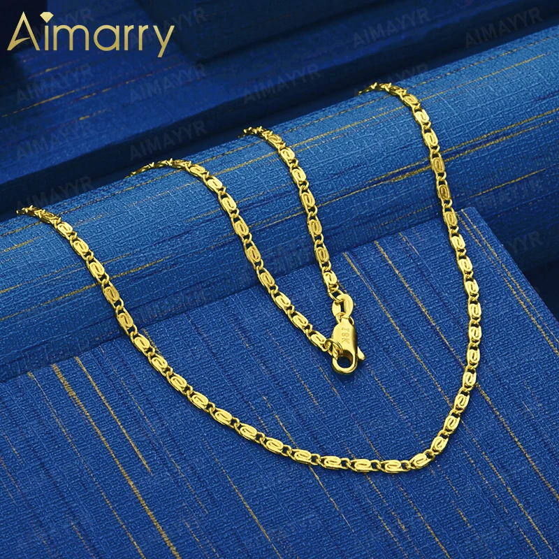 925 Sterling Silver Simple Flat Necklace 16-24 Inches Women's Party Banquet Engagement Wedding Fashion Jewelry