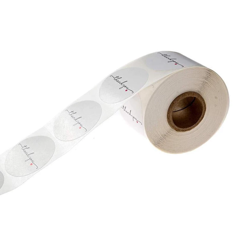 White Paper Label Sticker Thank You Sticker Scrapbook 1 Inch 100-500pcs Wedding Envelope Seal Handmade Stationery Sticker