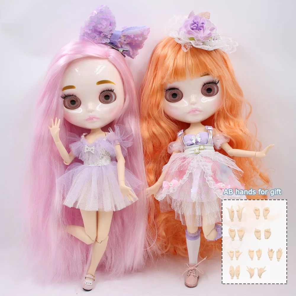 ICY DBS Blyth doll White Skin Glossy face Matte face Joint body with hand set A&B 1/6 bjd suitable diy makeup Special price