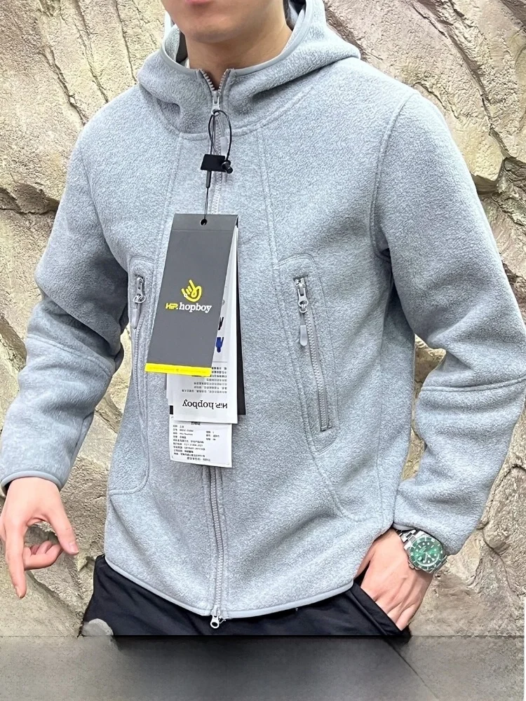 

Thiened Fce Outdoor Hooded Jaet Couple Sle Windproof Double-sided Fluffy Polyester Casual Fit Long Sve Zipper Clo...