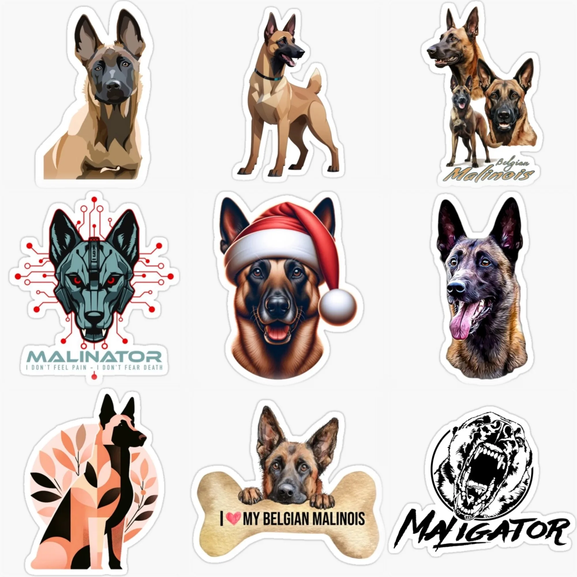 

Belgian Malinois Pet Creative PVC Sticker for Decorate Car Bicycle Van Motorcycle Helmet Window Fridge Wall Decal Accessories