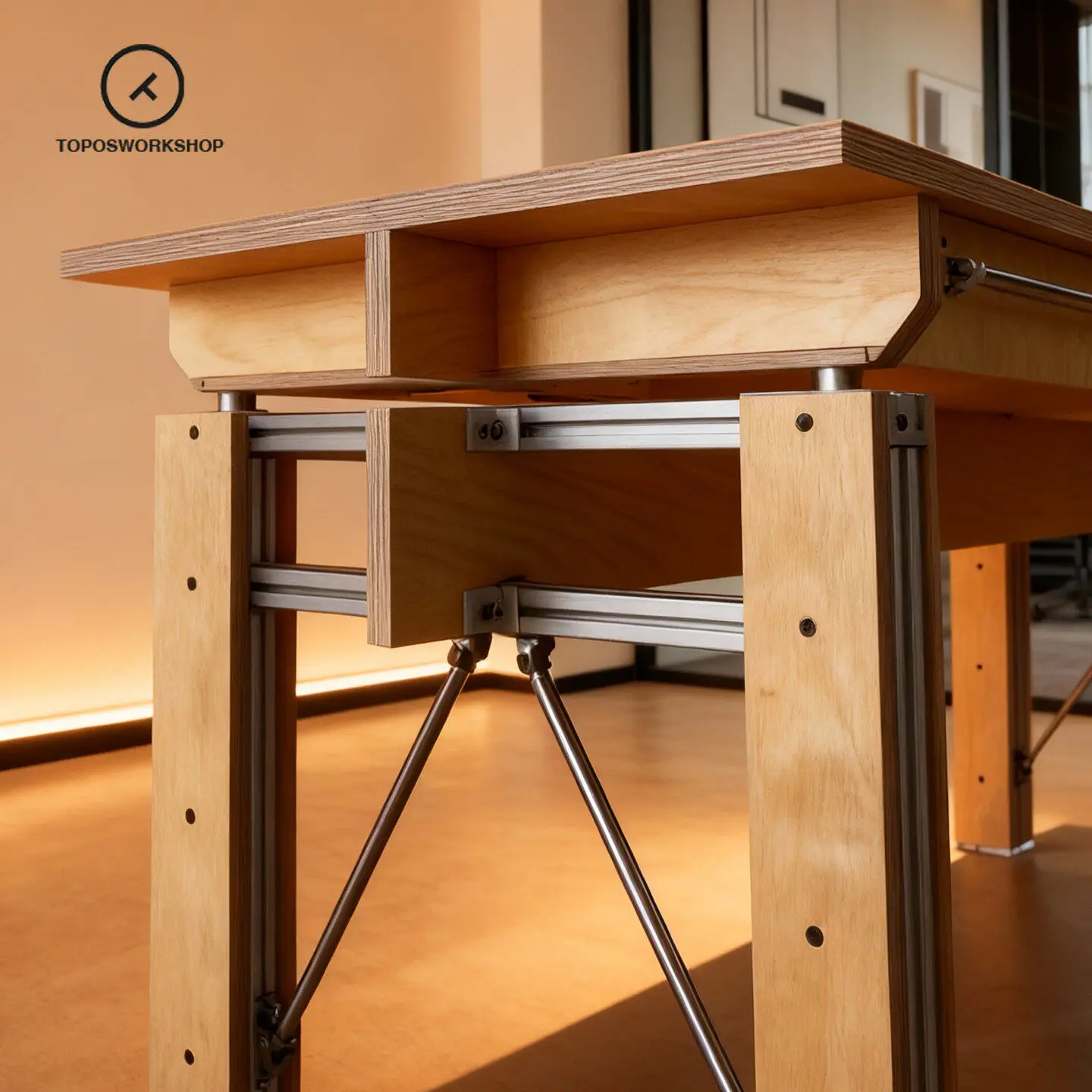 YFY ocean board desk optical axis desk industrial style aluminum profile simple long table long table