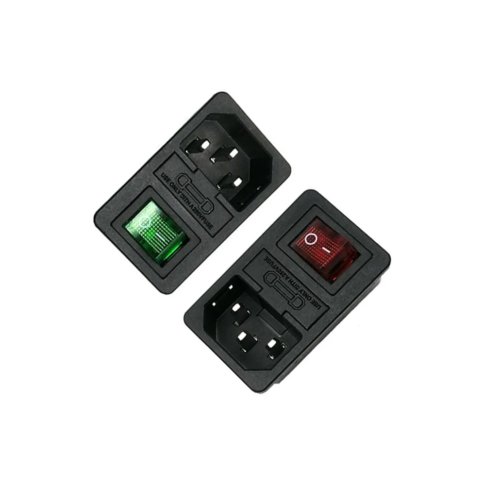 

2PCS 250V 10A Rocker Switch with Fused Inlet Power Socket Fuse Switch Connector Plug 3 in 1 AC Power Outlet Overload Protection