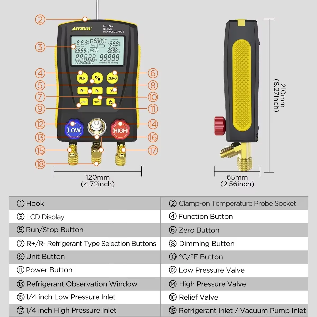 AUTOOL LM120+ Digital AC Manif - огляд і ціна Air Conditioners