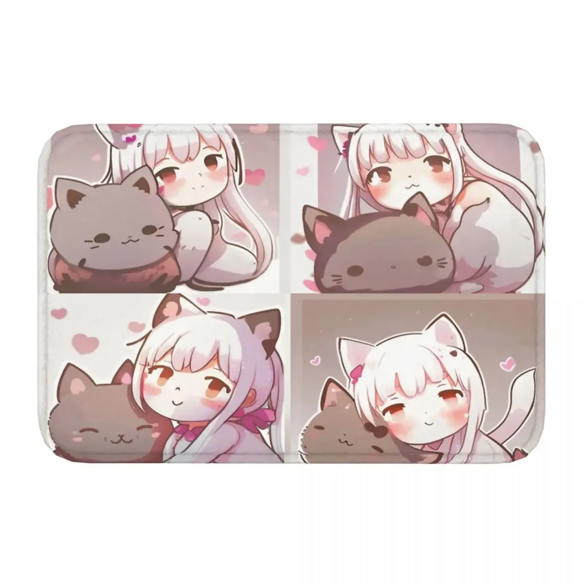 Peach Goma Mochi Cat Non-slip Doormat Art Personification Carpet Living Room Bedroom Mat Prayer Indoor Decor