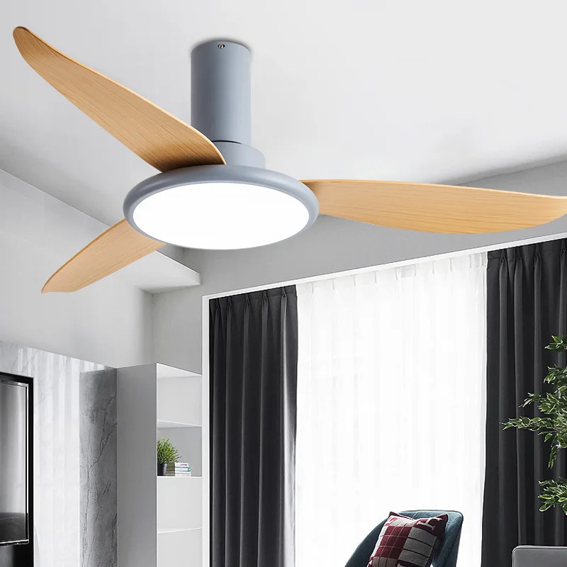 Modern Ceiling Fan with Led Light remote control for Home Dining Living Room Bedroom Bladeless Frequence conversion Fashion