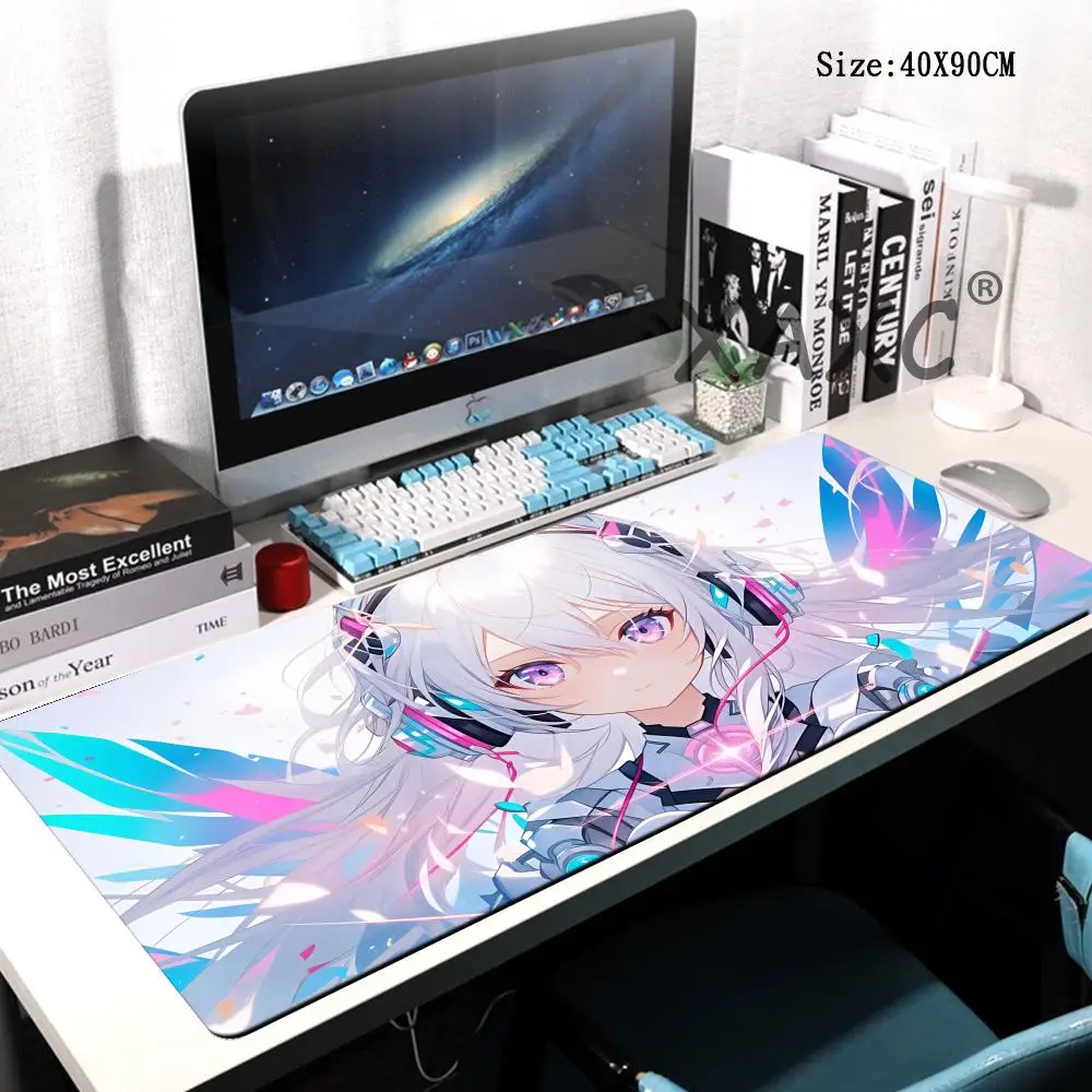

HYBXAXC Beautiful Kawaii Luno Wuthering Waves MousePad Gamer Accessories Keyboard Mat Gaming Laptop Anime Pretty Girl Desk Mat