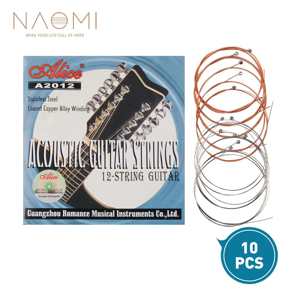 

NAOMI 10 Set 12 Strings Acoustic Guitar Strings 010-026 Musical Instrument Guitar Parts Accessories 12 Guitar Strings