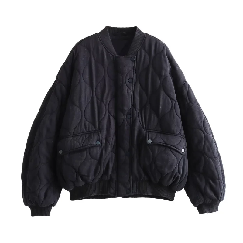

Women's Fashion Loose Pilot Shoulder Wide Washed Cotton Autumn and WinterB 481159