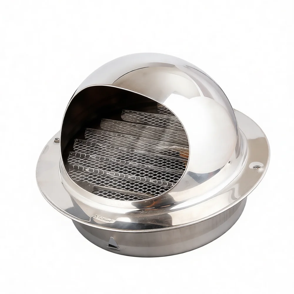 Stainless Steel Exhaust Vent Cap For Kitchen Range Hood Exterior Wall Duct Outlet Ventilation System Anti Backdraft Protector