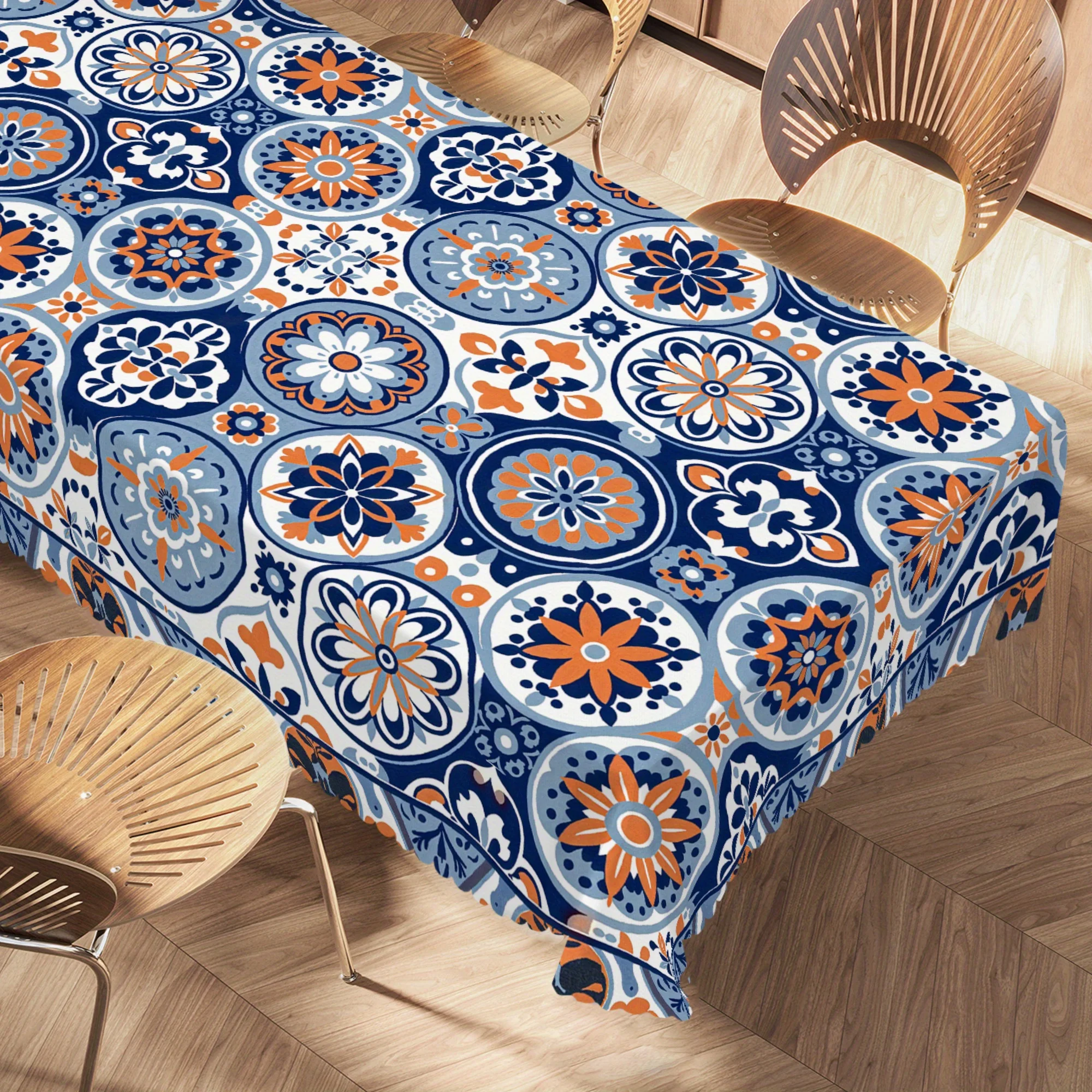 One bright geometric flower tablecloth - suitable for Easter, Mother's Day, Father's Day, Thanksgiving Day,kdj