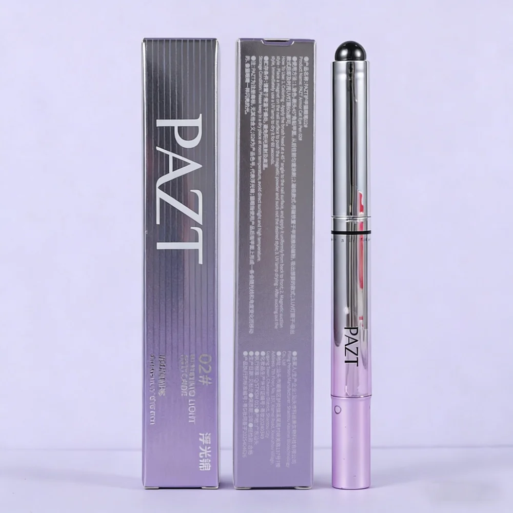 Multifunctional Cat Eye Magnetic Nail Pen 7-in-1 Set Features Nude Brush Magnetic Ball and Built-In Polish Remover for Quick