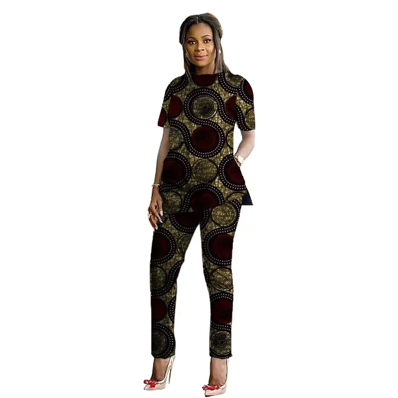 

African Clothes for Women Dashiki Jackets and Ankara Pants 2 Piece Set Printt Outfits Wax Attire Plus Size Casual Wear