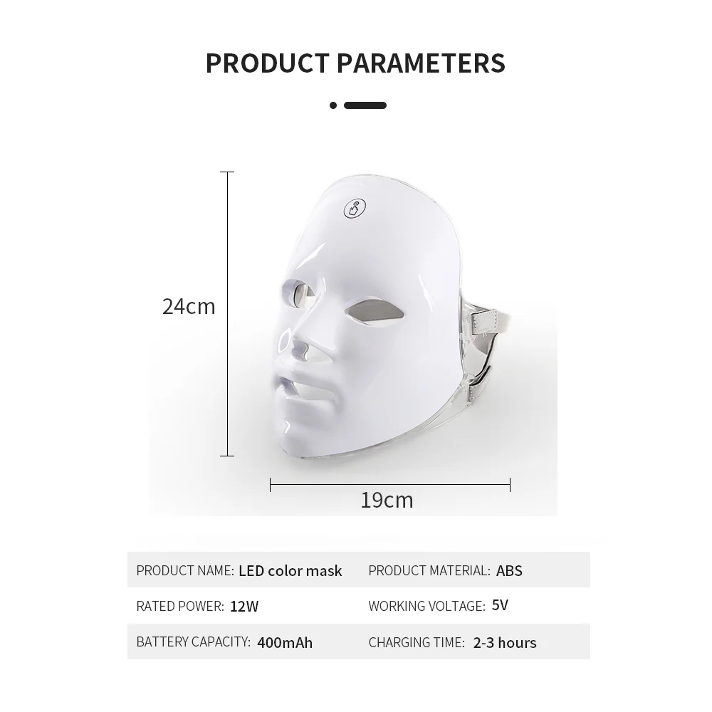 7 Colours LED Mask Skin Care Home Use Red Light Therapy Photon Devices LED Light Therapy Face Beauty Facial Devices Rechargeable