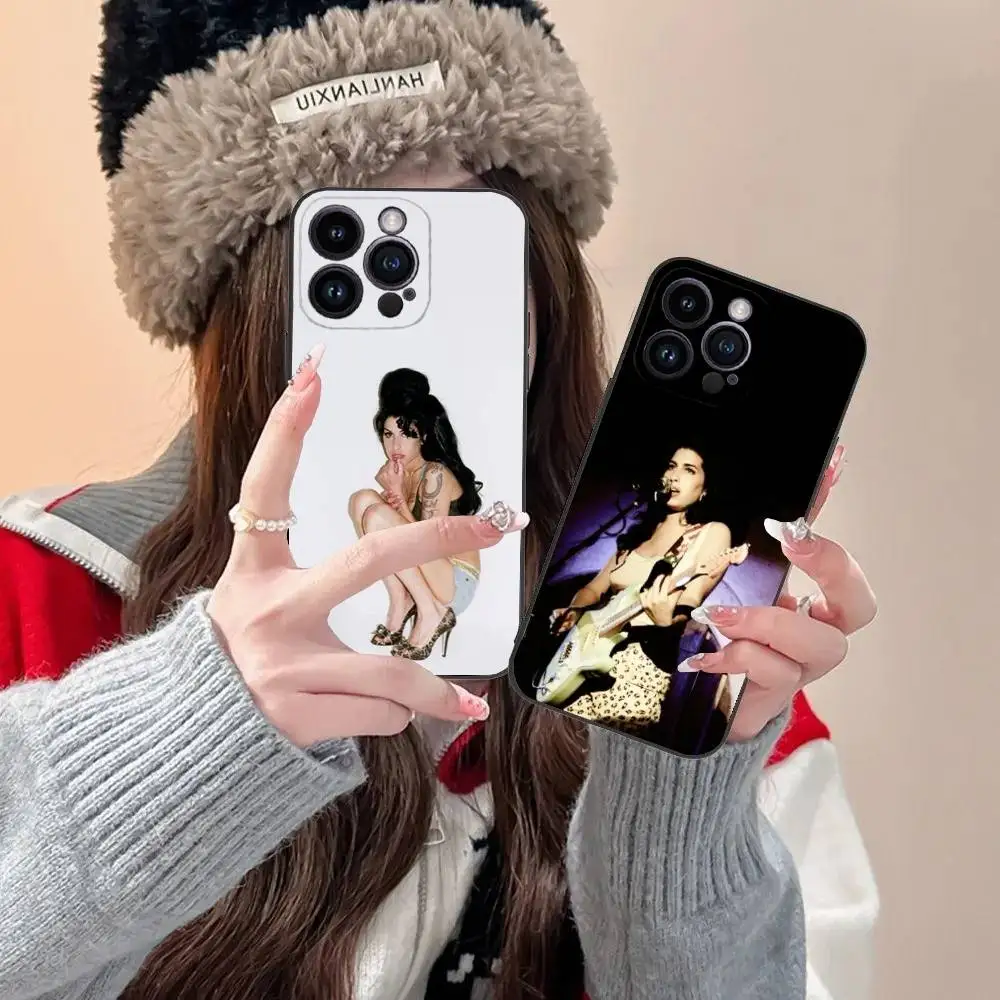 

A-Amy Winehouse Singer Phone Case For iPhone 16,15,14,13,12,11,Pro,XS,Max,XR,Plus,E,SE4,Mini Black Fashion Cover