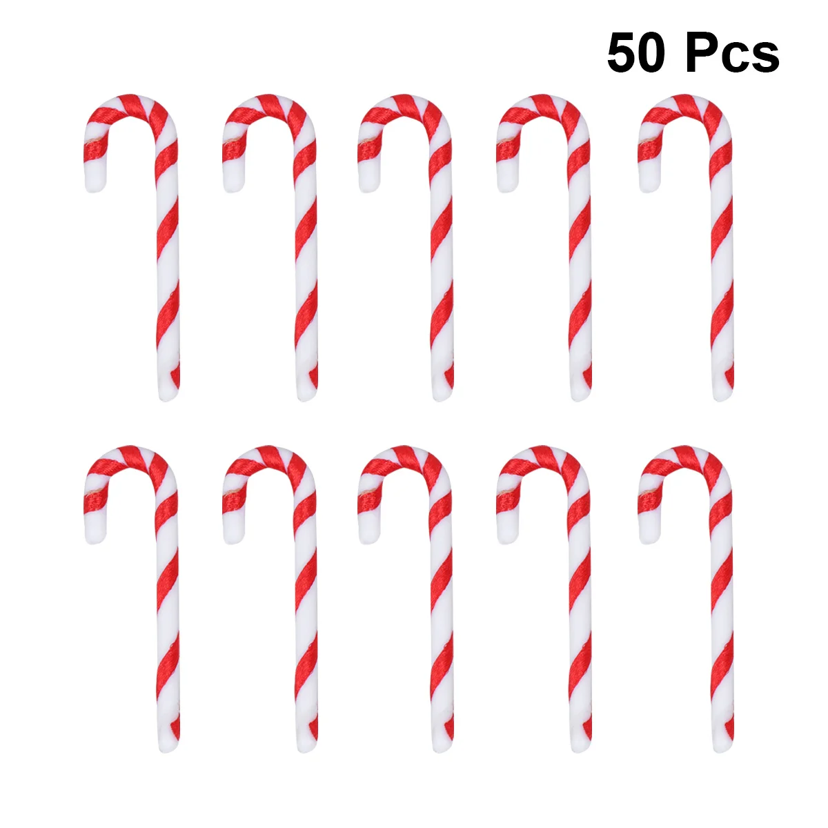 

50pcs 6.5Cm Crutch Hanging Pendant Decor Plastic Diy Ornament For Christmas Tree Party Home Decoration Christmas Hanging