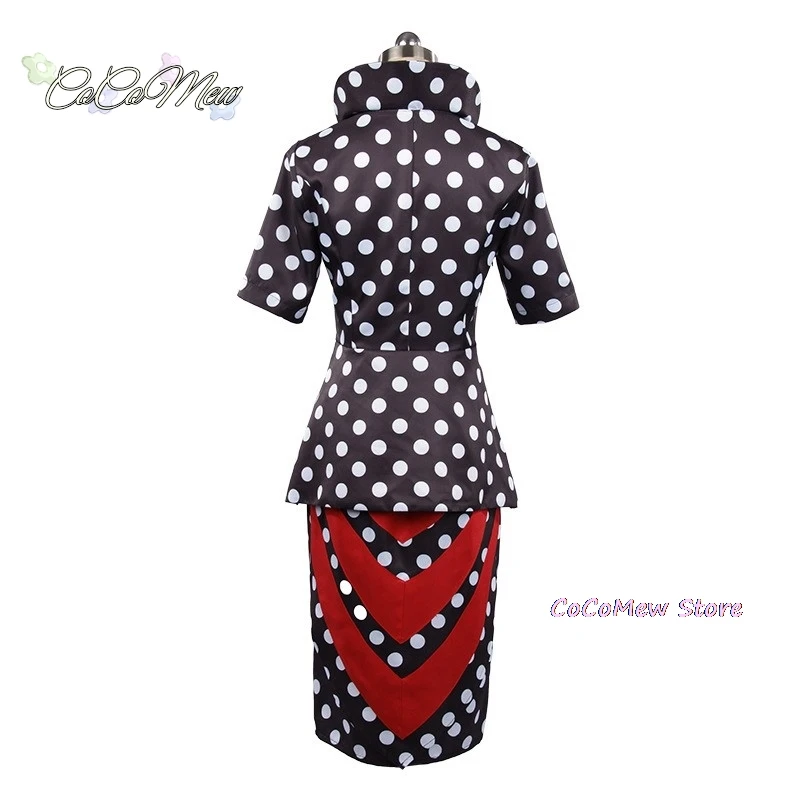 Horror Fairytale Movies Coraline Mother Cosplay Costume Wig Polka Dress Secret Adult Halloween Party Scary Roleplay Suit