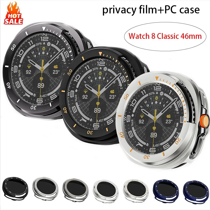 Gehärtete Glasabdeckung für Samsung Galaxy Watch 8 Classic 46 mm Hülle Anti-Peeping-Folie Schutzhülle Privatsphäre Hülle Watch 8 Zubehör