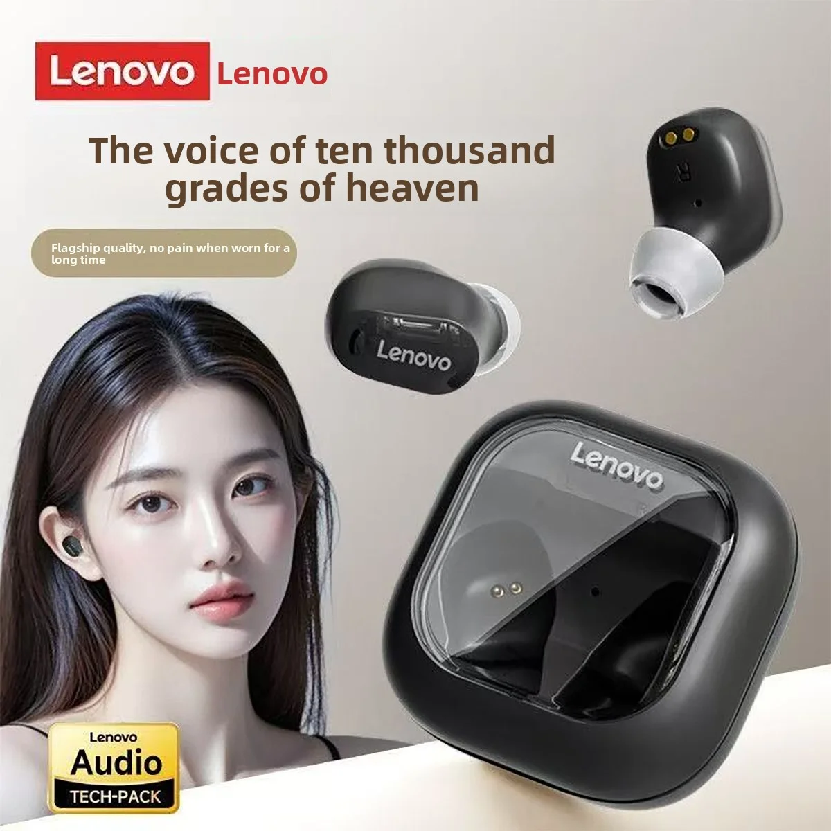 سماعات أذن Lenovo EA200 اللاسلكية Bluetooth5.4، IPX4 مقاومة للماء، سماعات أذن رياضية مع ميكروفون، تحكم باللمس، ستيريو TWS، صوت هاي فاي